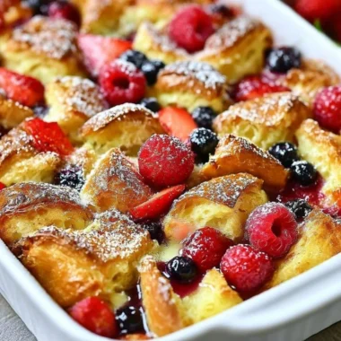 Freshly baked Berry Croissant with mixed berries and flaky layers