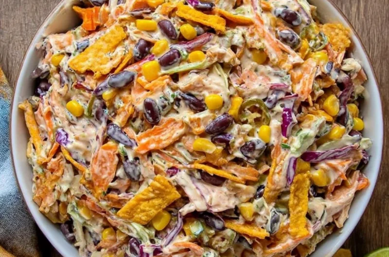 Bowl of bold flavor-packed coleslaw with colorful vegetables