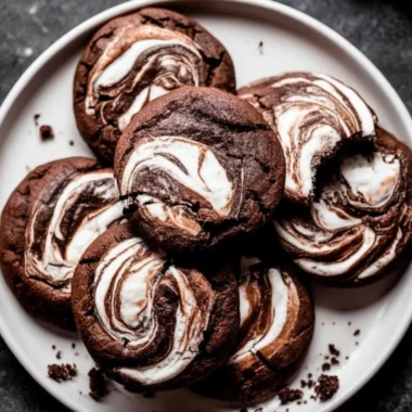 Deliciously baked Chocolate Marshmallow Cookies with gooey marshmallow and chocolate chunks.