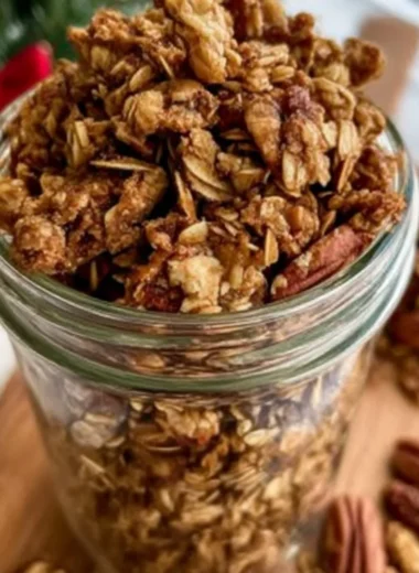 Bowl of Chunky Spiced Granola with nuts and dried fruits