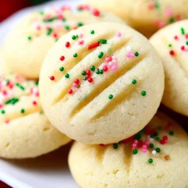 Cozy shortbread cookies on a rustic wooden surface