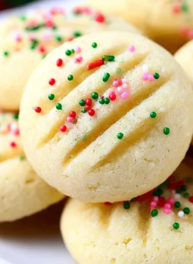 Cozy shortbread cookies on a rustic wooden surface