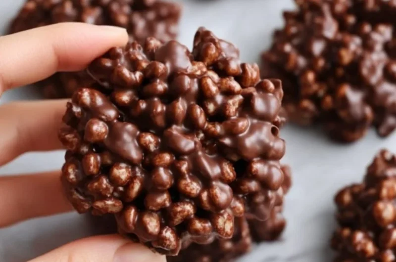 Dark chocolate quinoa crisps in a bowl, showcasing a tasty and healthy snack