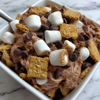 Delicious easy S'mores dessert with chocolate, marshmallows, and graham crackers