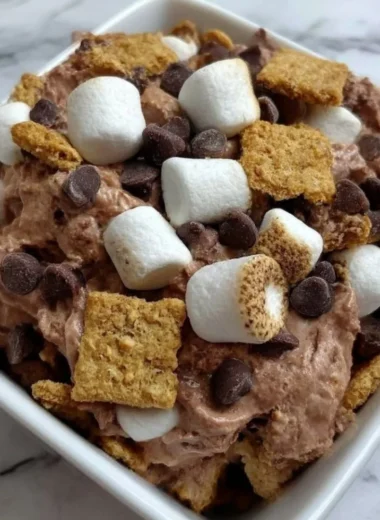 Delicious easy S'mores dessert with chocolate, marshmallows, and graham crackers