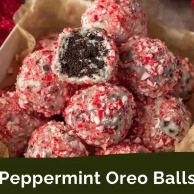 Delicious Peppermint Oreo Balls coated in chocolate and sprinkled with crushed candy canes
