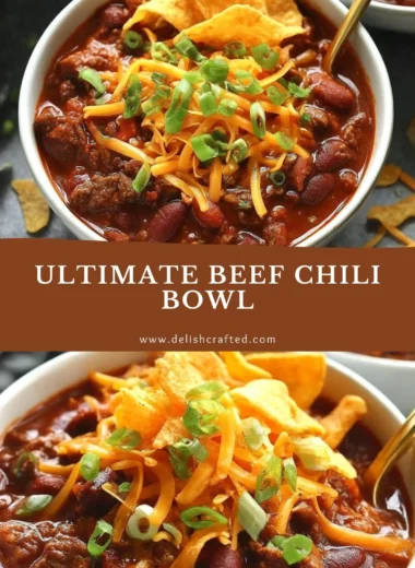 Delicious bowl of the best ever chili recipe with fresh ingredients