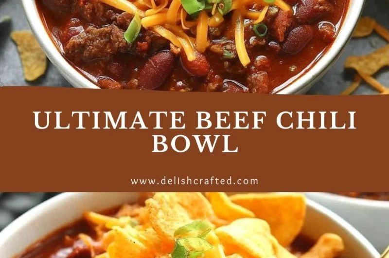 Delicious bowl of the best ever chili recipe with fresh ingredients