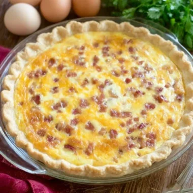 Delicious Bacon and Cheese Quiche, perfect for brunch or any meal.