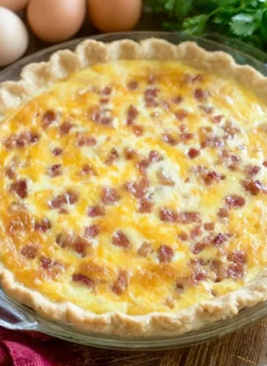 Delicious Bacon and Cheese Quiche, perfect for brunch or any meal.