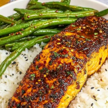 Cajun Honey Butter Salmon cooked with spices and honey glaze