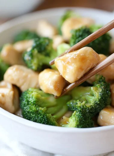 Delicious chicken broccoli dish served on a plate for a healthy meal option