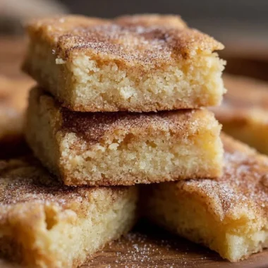 Freshly baked Cinnamon Sugar Blondies topped with cinnamon sugar