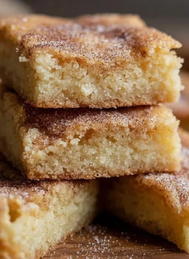 Freshly baked Cinnamon Sugar Blondies topped with cinnamon sugar