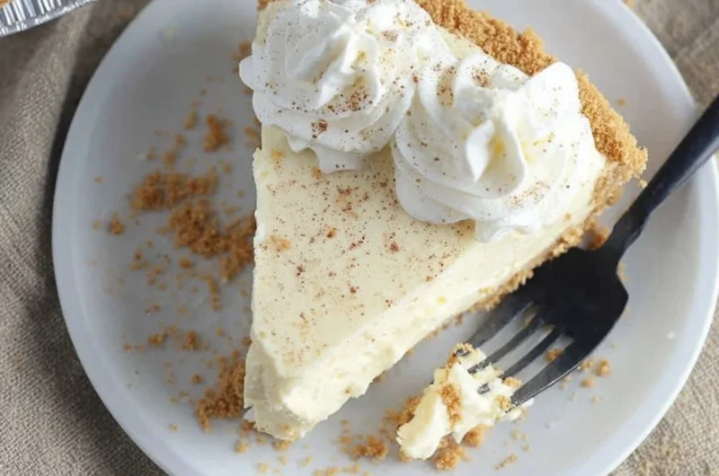 Cozy eggnog dessert topped with whipped cream and holiday spices