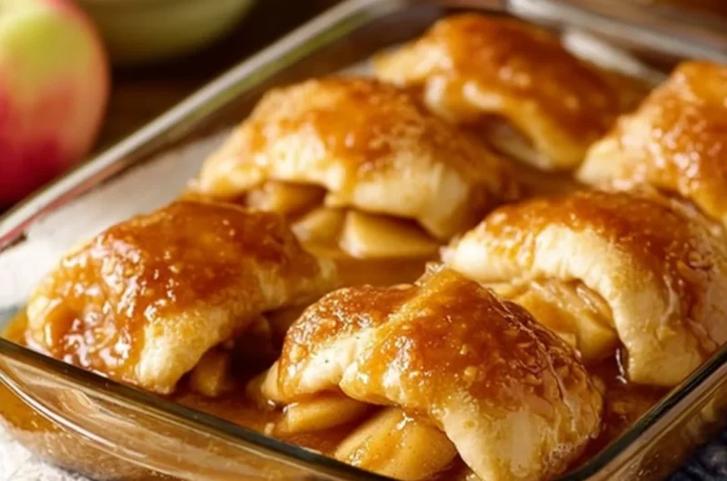 Crescent Roll Apple Dumplings baked with sweet apples and cinnamon