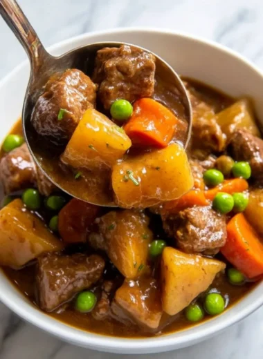 Delicious crockpot beef stew prepared with fresh vegetables and tender meat