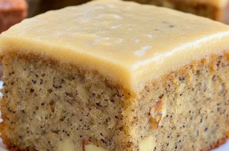 Delicious easy banana bread brownies on a plate.