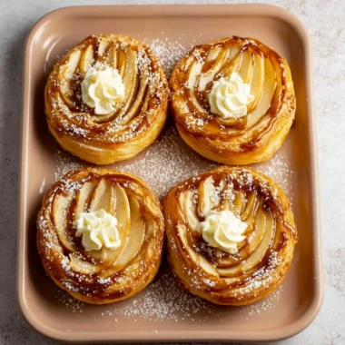 Espresso Apple Cream Cheese Danish with apple slices and cream cheese filling