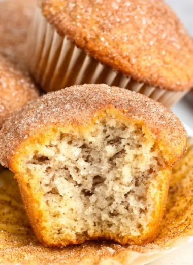 Fluffy cinnamon banana bread muffins fresh out of the oven.