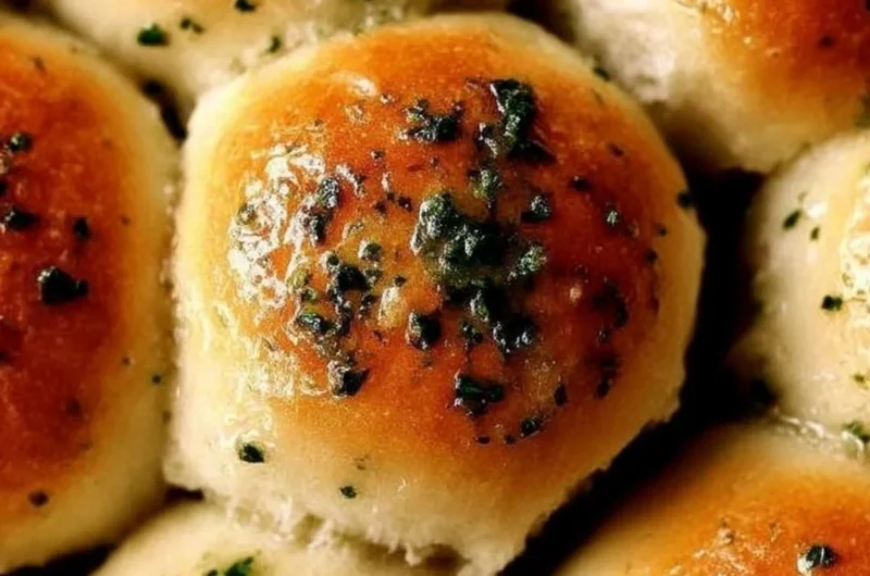 Delicious homemade garlic bread rolls fresh out of the oven.