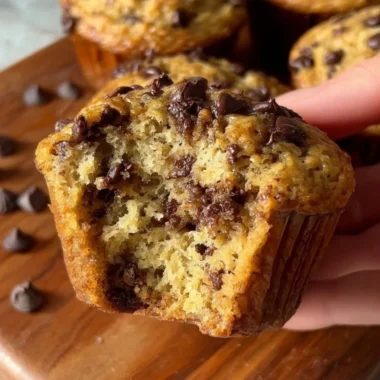 Healthy peanut butter banana muffins fresh out of the oven