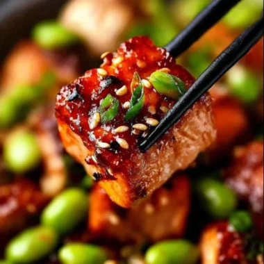 Delicious Honey Sriracha Salmon Bowl with vibrant vegetables and rice.