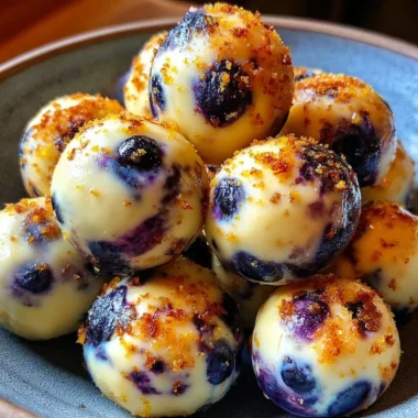 Lemon Blueberry Cottage Cheese Protein Bites on a plate