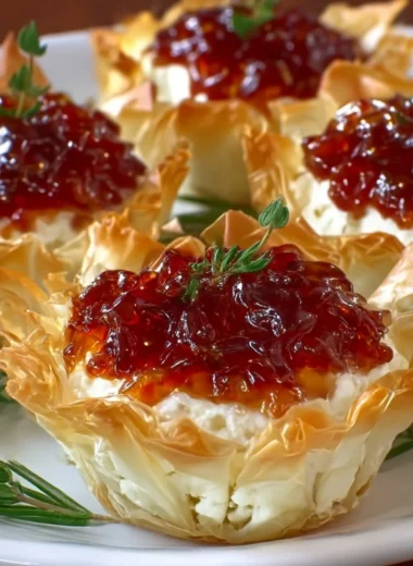 Quick pepper jelly cream cheese dip and bites appetizer
