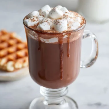 Creamy slow cooker hot chocolate in a cozy mug