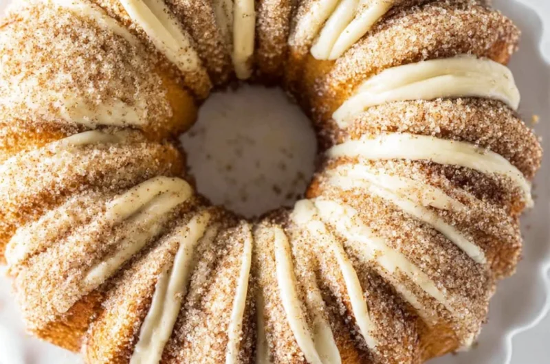 Delicious Snickerdoodle Bundt Cake topped with cinnamon and sugar