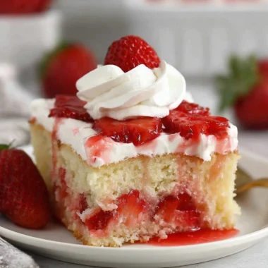Delicious strawberry shortcake-inspired dessert with fresh strawberries and whipped cream.