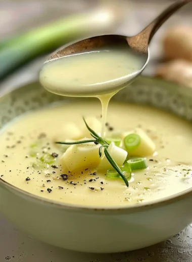 Creamy potato leek soup prepared in an Instant Pot for a quick meal.