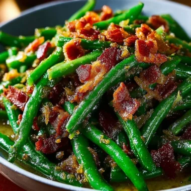 Delicious best crack green beans recipe served in a bowl