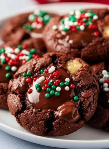 Delicious chewy hot cocoa cookies with chocolate chips and marshmallows