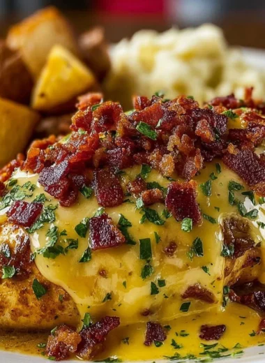 Deliciously cooked Alice Springs Chicken with a cozy presentation