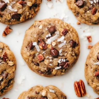 Delicious Cozy Cowboy Cookies baked with chocolate, oats, and nuts