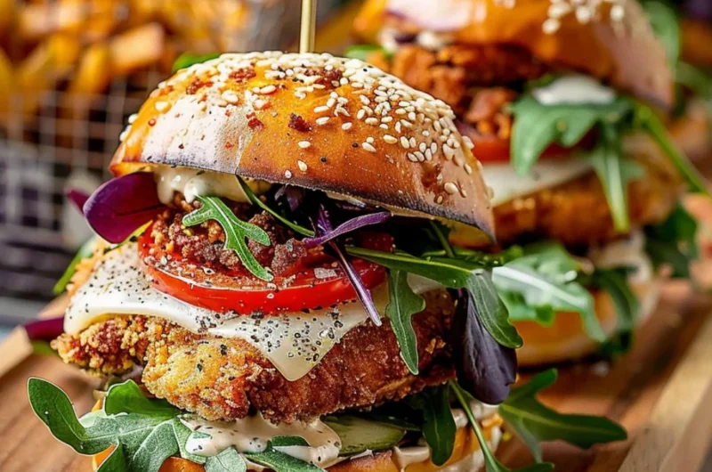 Juicy chicken thigh burgers grilled to perfection on a plate