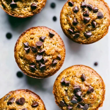 Delicious flourless banana muffins served on a plate