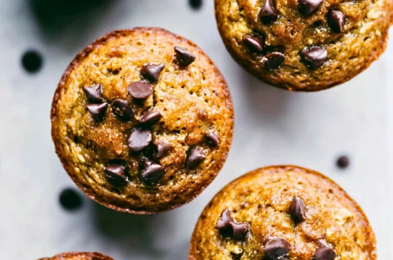 Delicious flourless banana muffins served on a plate