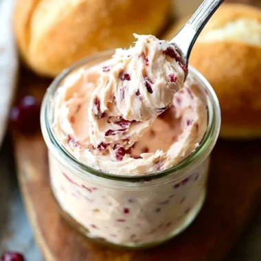 Delicious homemade cranberry honey butter spread on toast