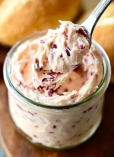 Delicious homemade cranberry honey butter spread on toast