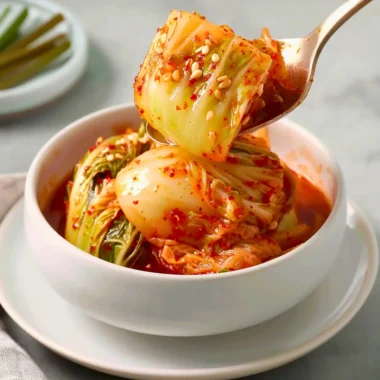 A variety of kimchi in different dishes, showcasing its vibrant colors and flavors.