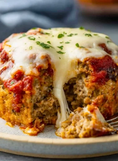 Delicious turkey meatloaf muffins baked to perfection, ready to serve.