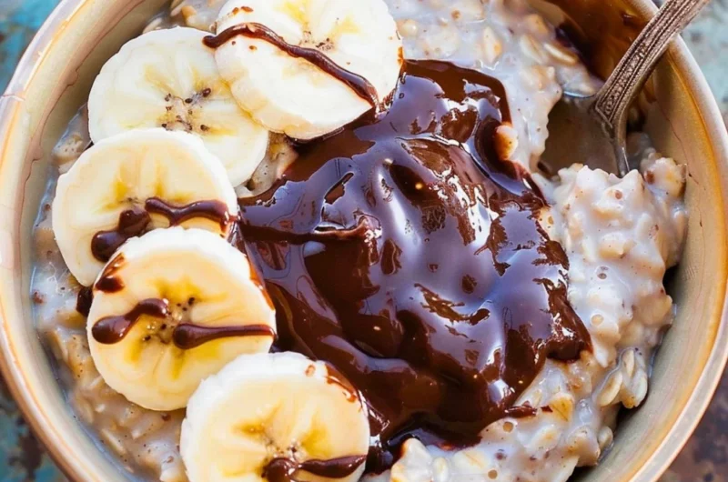 Healthy oatmeal smoothie with fruits and oats in a glass