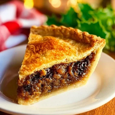 Homemade Old-Time Mincemeat Pie fresh out of the oven, garnished with spices.