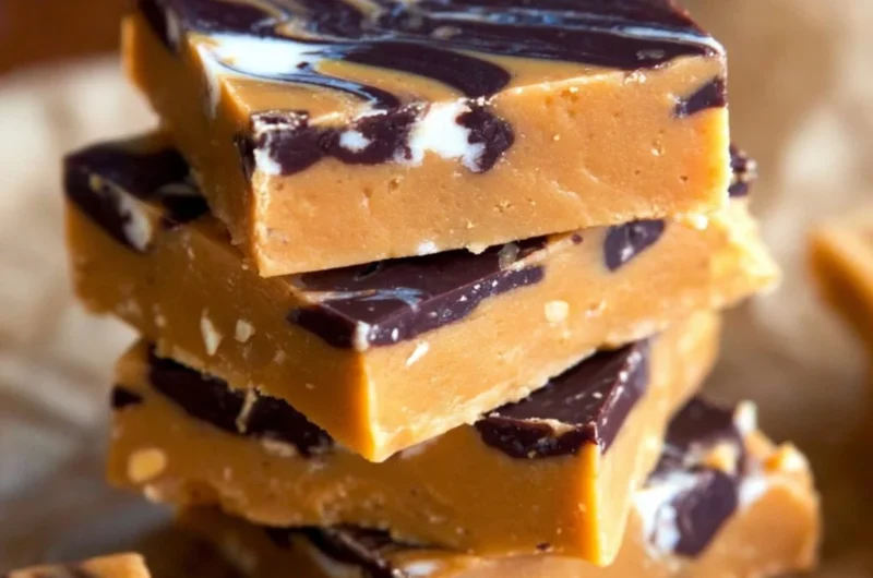 Delicious homemade peanut butter fudge bars with a rich, creamy texture.