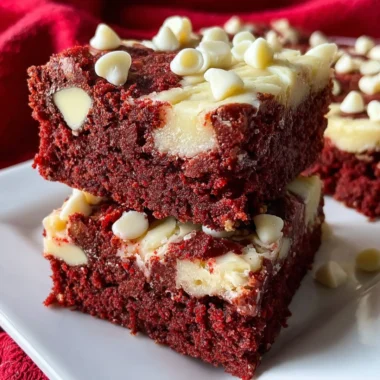 Delicious Red Velvet Cookie Bars with cream cheese frosting and sprinkles