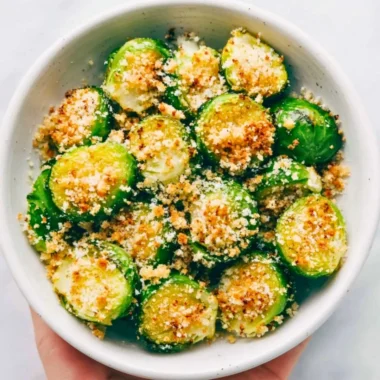Delicious roasted Brussels sprouts served on a plate