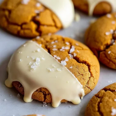 White chocolate dipped chewy maple cookies fresh from the oven